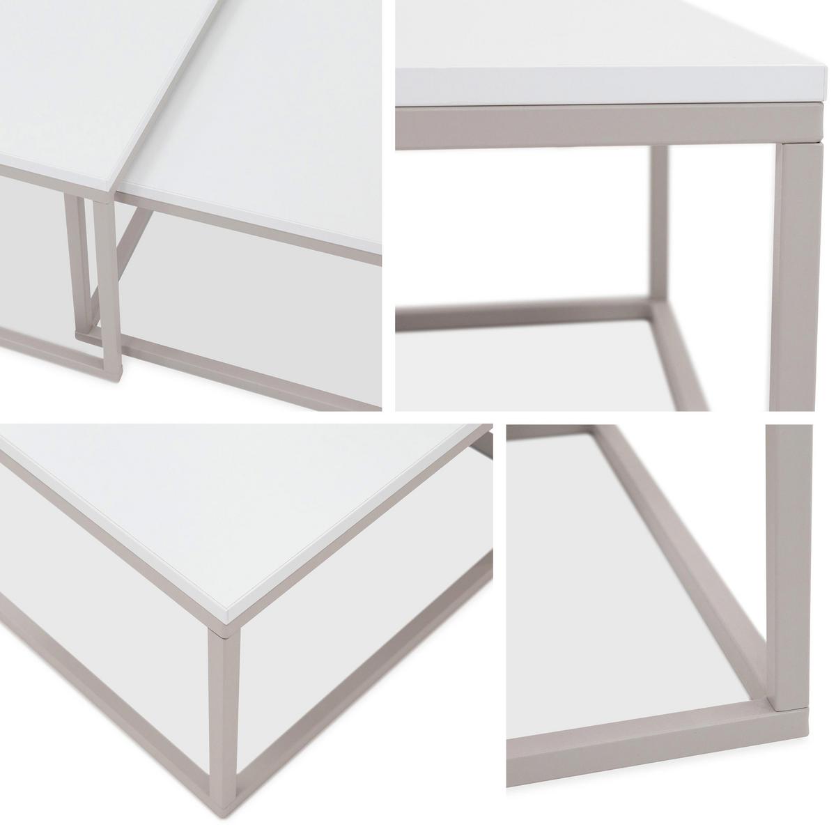 COUCHTISCH-SET Dual Cashmere - Kaschmir/Hellbraun, Holzwerkstoff/Metall (76/76/39cm) - MIRJAN24