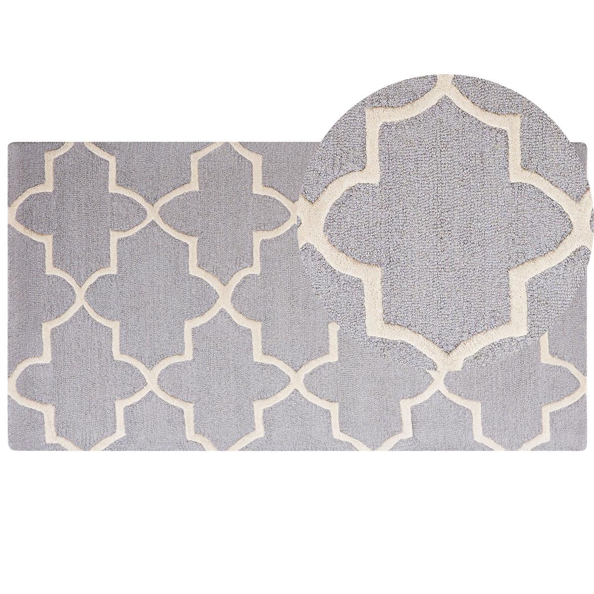 KURZFLOR-TEPPICH Silvan 150/80 cm - Grau, Textil (80/150cm) - Beliani