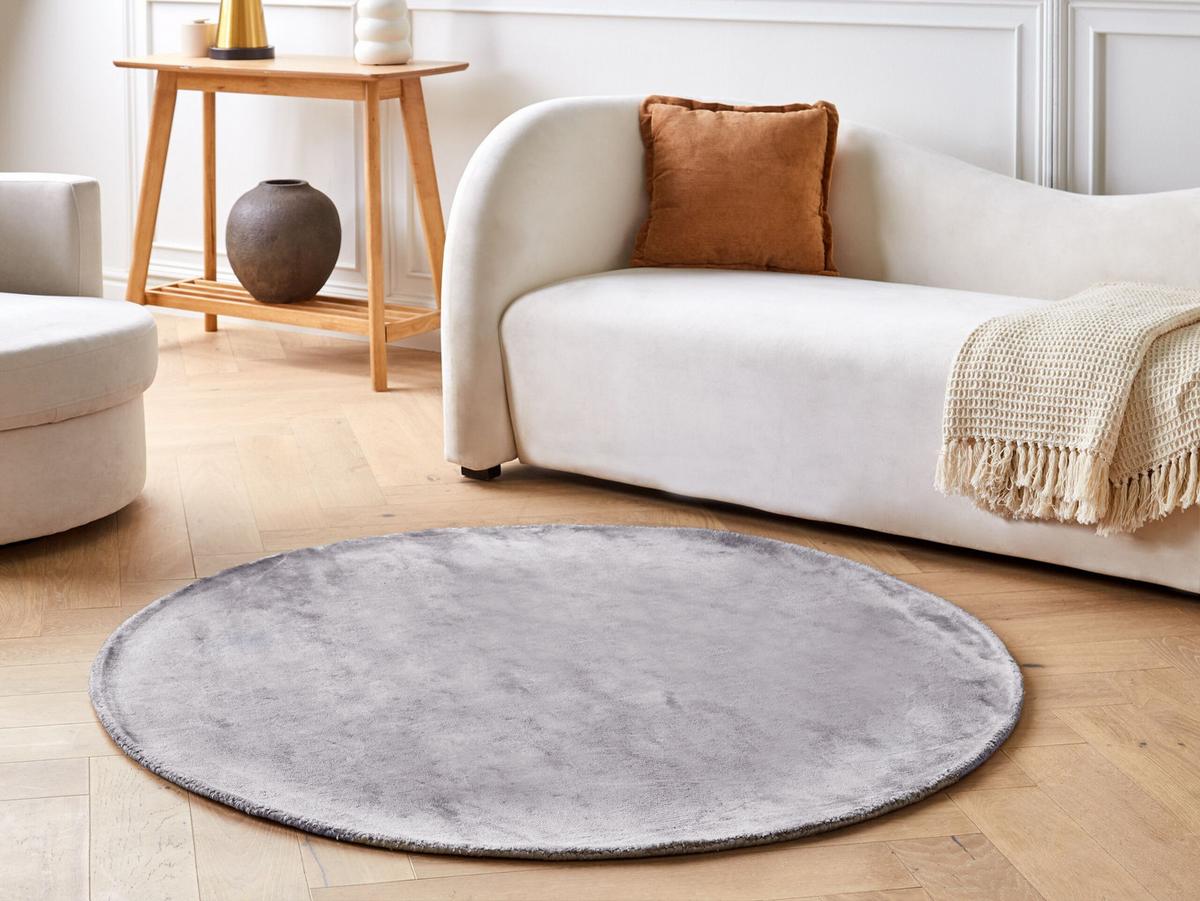KURZFLOR-TEPPICH Gesi II 140/140 cm - Grau, Naturmaterialien (140/140cm) - Beliani