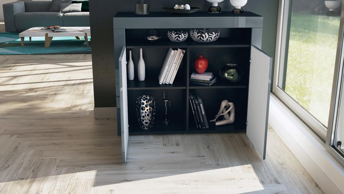 KOMMODE Valencia Creme Hochglanz / Creme Hochglanz - Creme, Holzwerkstoff (108/92/40cm) - Vladon