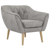 SESSEL PIRS - Hellgrau Velvet - Holzbeine - Buchefarben/Hellgrau, Holzwerkstoff/Textil (80/75/74cm) - MKS