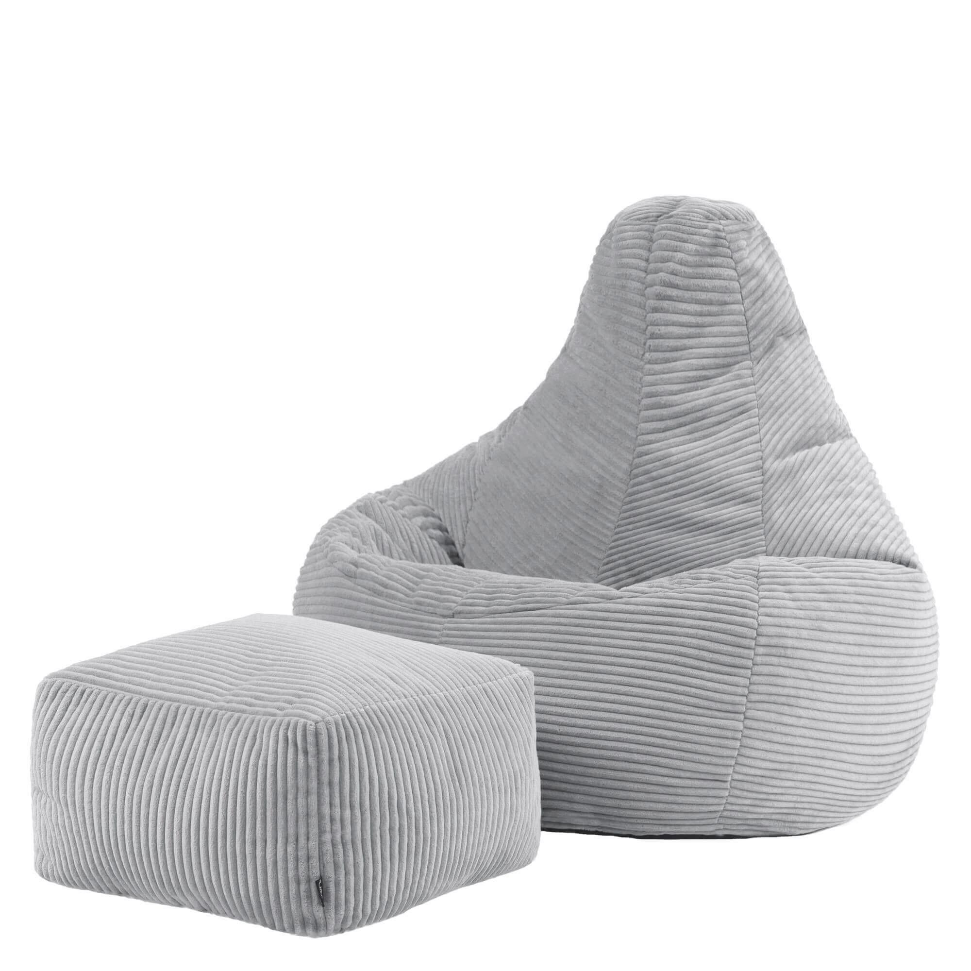 SITZSACK Dalton mit Hocker - Grau, Textil (82/76/82cm) - icon
