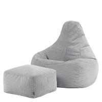 SITZSACK Dalton mit Hocker - Grau, Textil (82/76/82cm) - icon