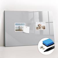 MAGNETTAFEL 60x40 Hellgrau schwarzer Marker - Hellgrau, Glas (60/0.4/40cm) - TULUP