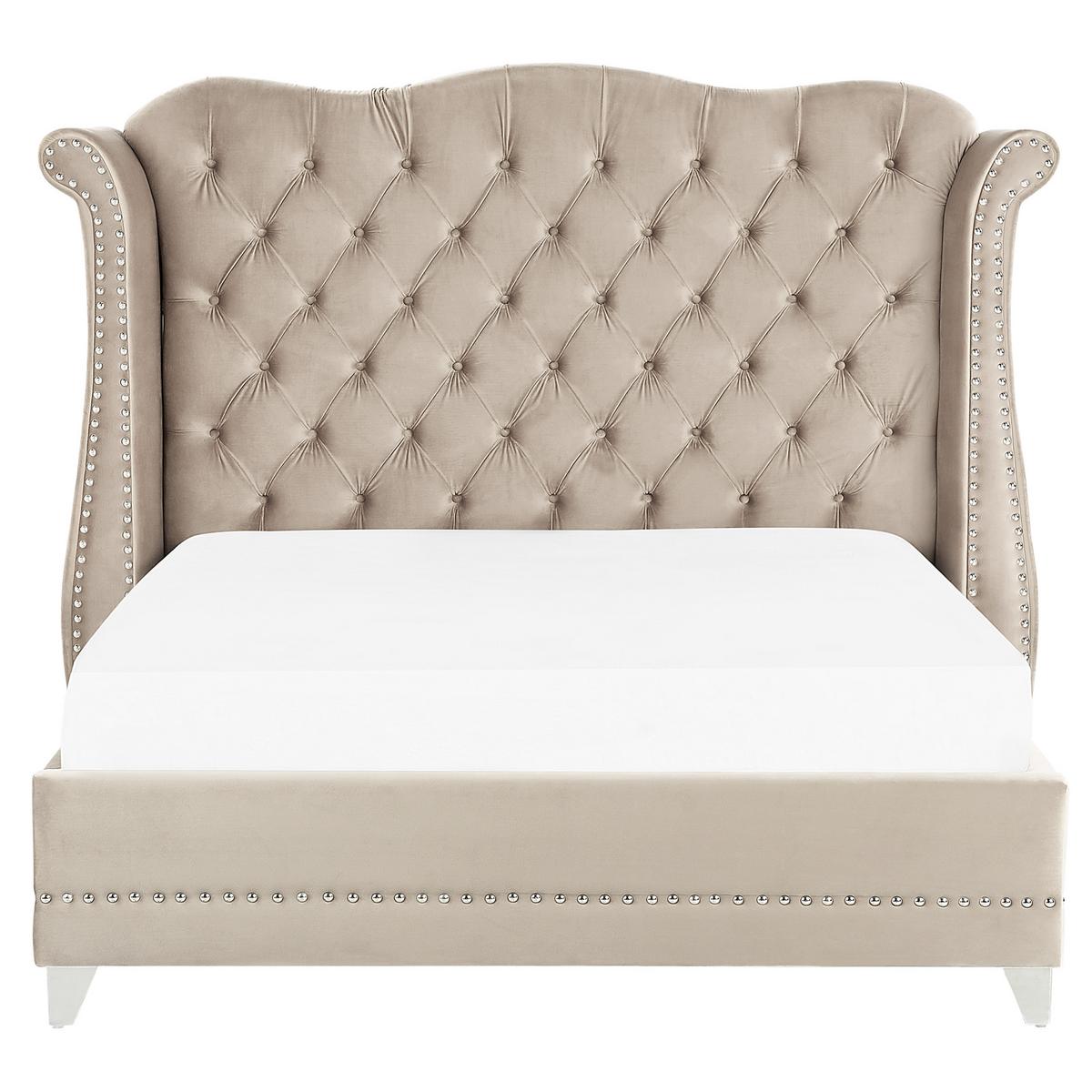 POLSTERBETT 160/200cm Beige Ayette - Beige, Textil (160/200cm) - Beliani