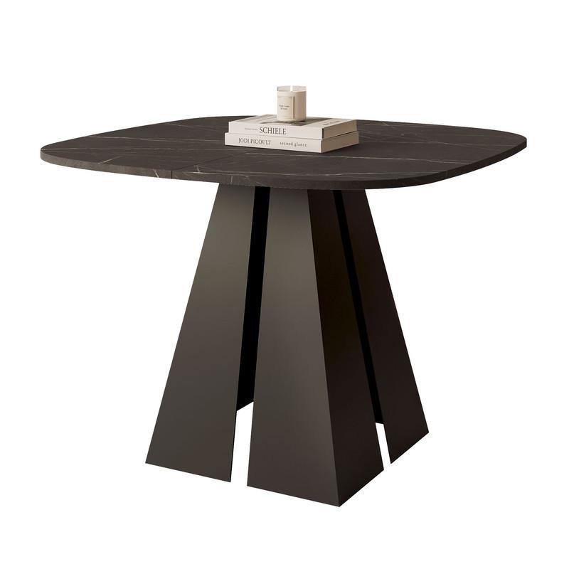 AUSZIEHTISCH ZELO 120/60/76 cm, Schwarz / Grigia Pietra (Steingrau) - Schwarz/Grau, Holzwerkstoff/Metall (60/120/76cm) - Idohome