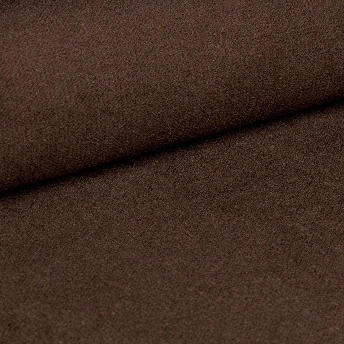 ECKSOFA MADISON L L-S Braun Plüsch-Stoff mit Schlaffunktion - Schwarz/Braun, Holz/Kunststoff (235/175cm) - MASSENO
