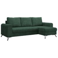 ECKSOFA Hugo Cord Grün - Schwarz/Grün, Textil/Metall (242/140cm) - MKS