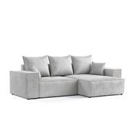 ECKSOFA SENSO mit Schlaffunktion Hellgrau im Wind Stoff - Hellgrau/Schwarz, Holz/Holzwerkstoff (255/148cm) - AltaBeds