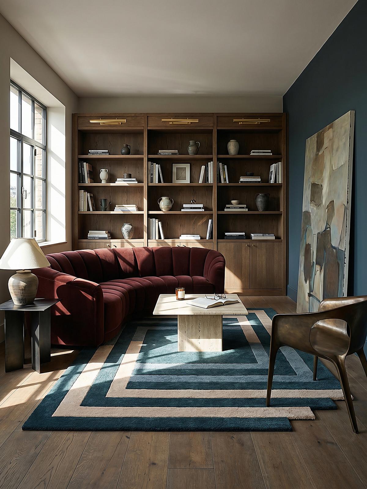 WOLLTEPPICH HALLEIN, geometrisch, Türkis-Beige, 120 x 180 cm - Grün, Textil (180/120cm) - KADIMA DESIGN
