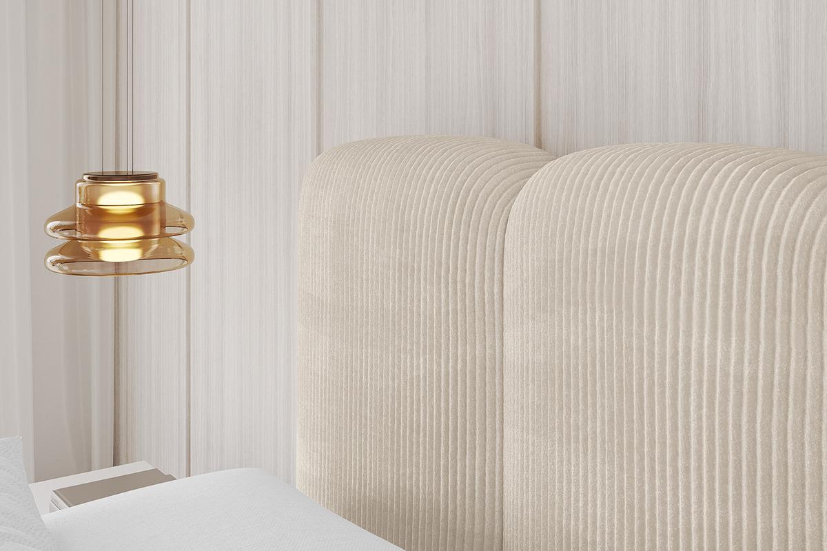POLSTERBETT mit Bettkasten, Fußteil und Lattenrost, Boxbett ohne Matratze - KALA-Z 180x200 Beige - Creme, Holzwerkstoff/Textil (180/200cm) - ALTDECOR