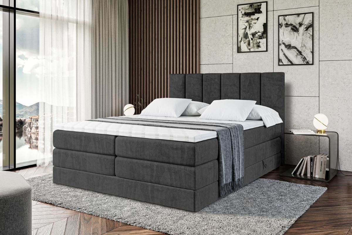BOXSPRINGBETT BOXI1 KING - 140x200 - H3/H4 - Schwarz - Schwarz, Holzwerkstoff (140/200cm) - ALTDECOR