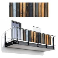 BALKON-SICHTSCHUTZ Holz - Dielen - Gemischt Balkon Deko 300x110 cm - Teakfarben, Kunststoff (300/110cm) - MuchoWow