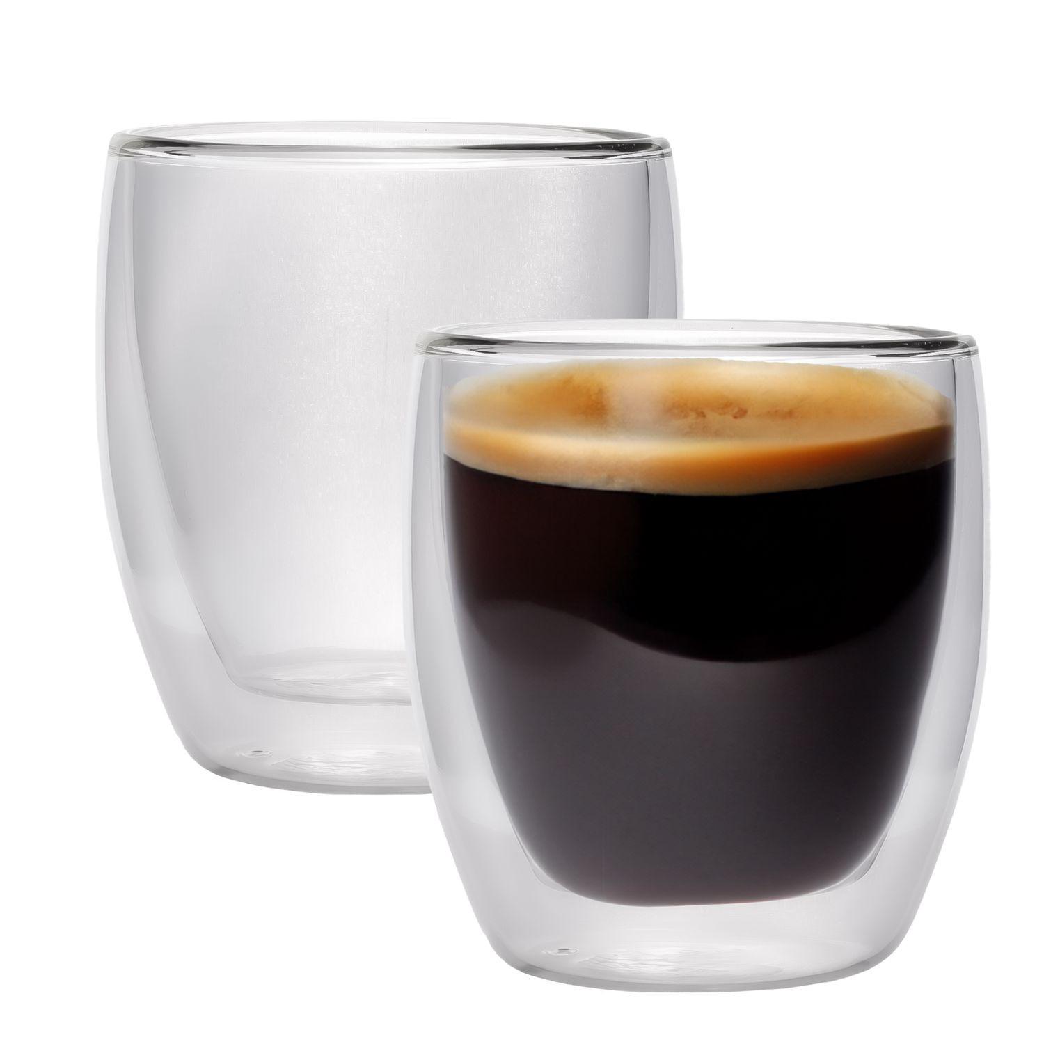 KAFFEEGLAS 250ml (2er-Set) - Transparent, Glas - Intirilife