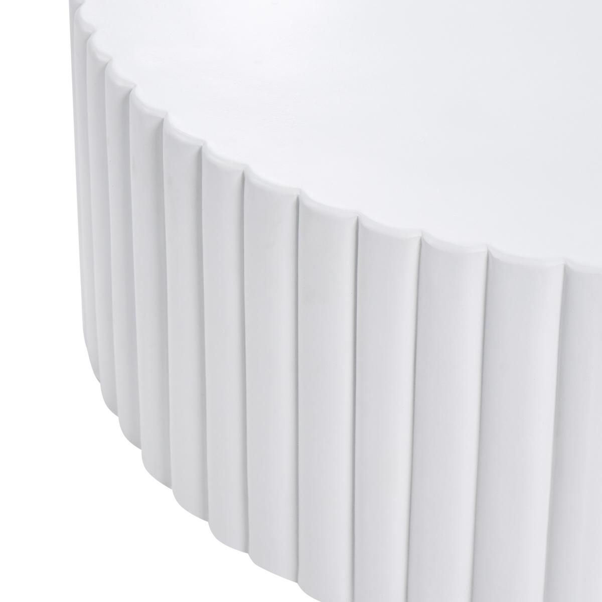 COUCHTISCH 117/117 cm Weiß Pozza - Weiß, Keramik (117/117/42cm) - Beliani