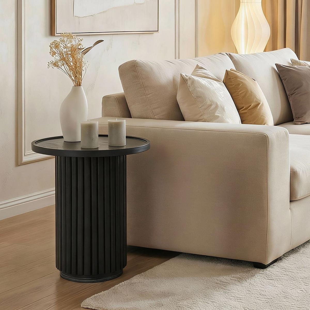 COUCHTISCH SARDA schwarz - Schwarz, Holz/Naturmaterialen (46/46/53cm) - IDIMEX