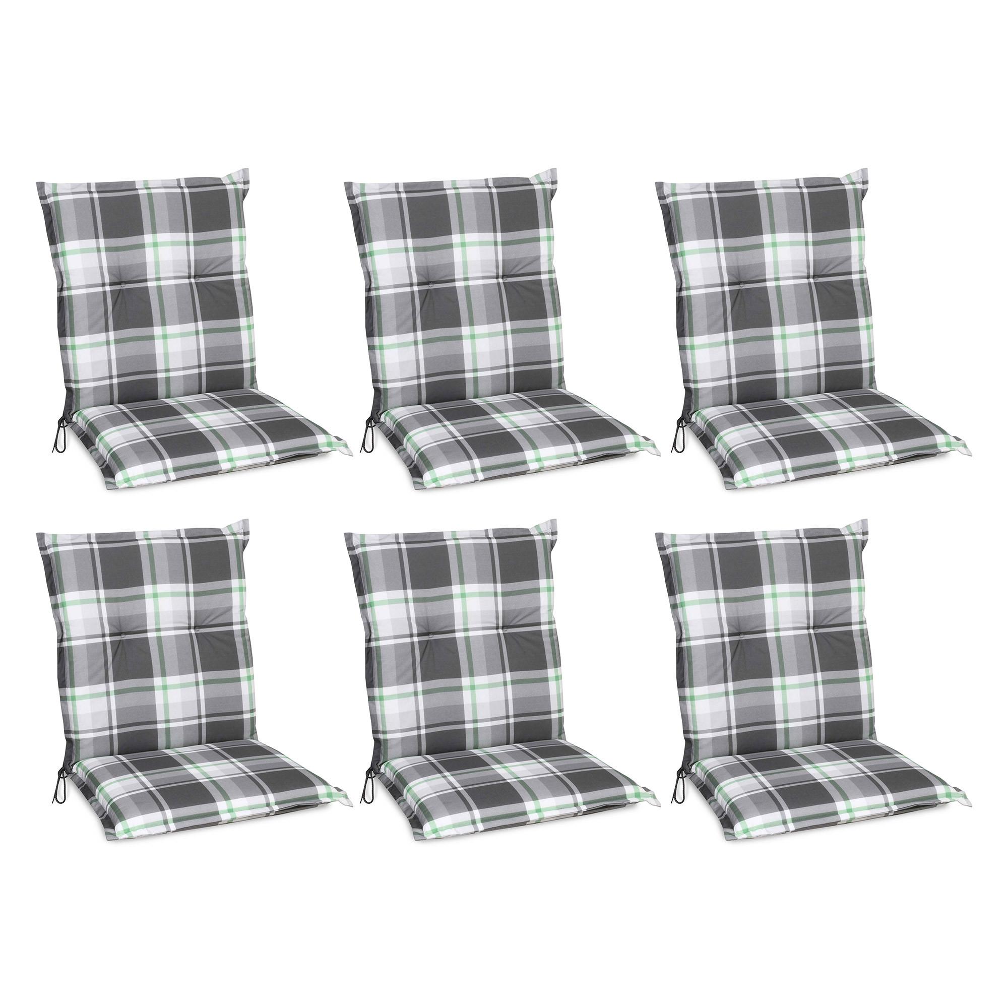 NIEDERLEHNERAUFLAGE Sunny BK 100/50/6cm Mintgrün-Kariert 6tlg - Mintgrün, Textil (50/6/100cm) - Beautissu 