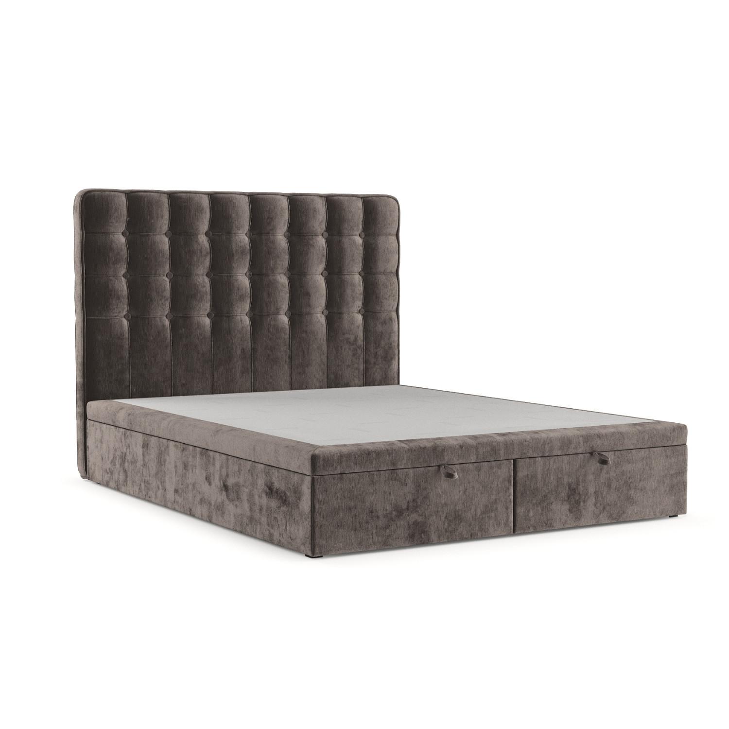 POLSTERBETT Celestia mit Stauraum 180/200 cm Braun im Lotta Stoff - Schwarz/Braun, Holz/Holzwerkstoff (180/200cm) - AltaBeds