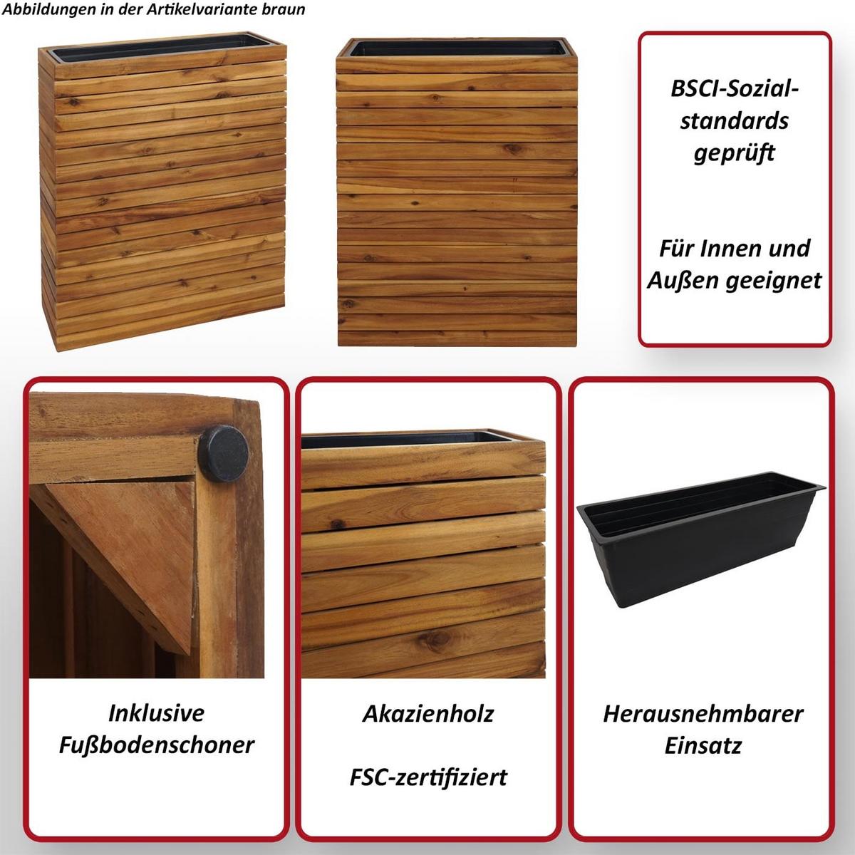PFLANZKASTEN Schwarz - Schwarz, Holz (63/77/23cm) - MCW