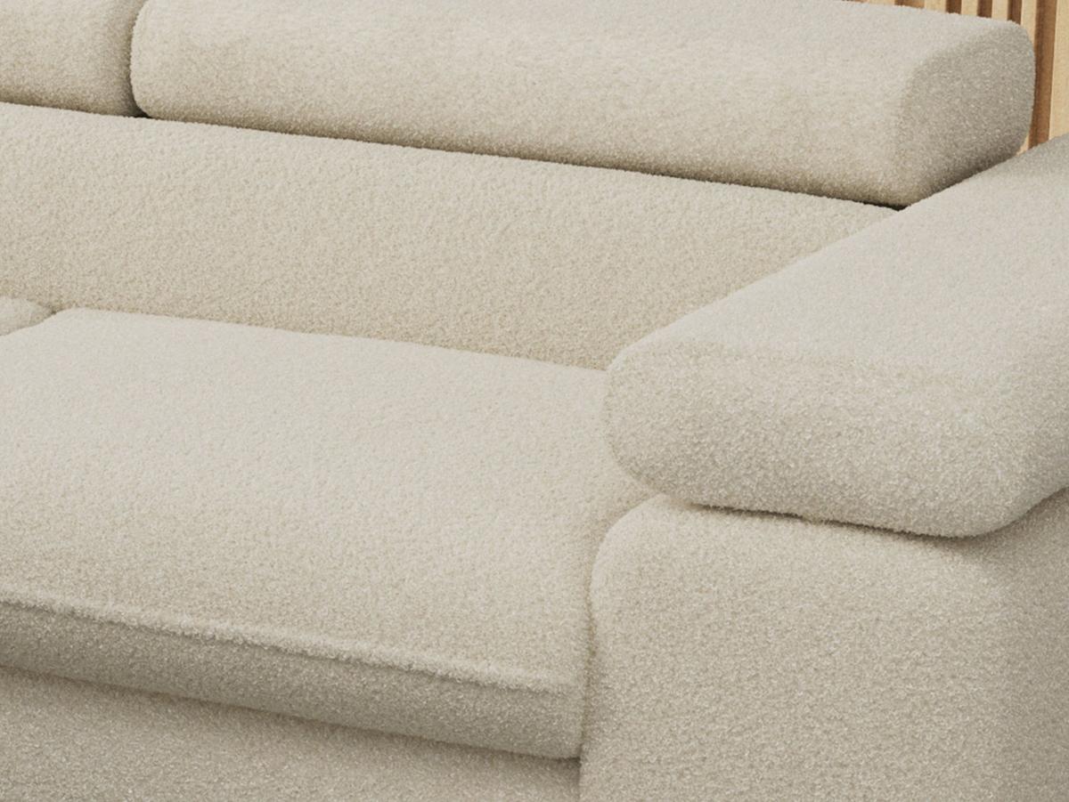ECKSOFA PEDRO L Beige Boucle - Links Seite - Beige/Schwarz, Textil/Metall (208/273cm) - MKS