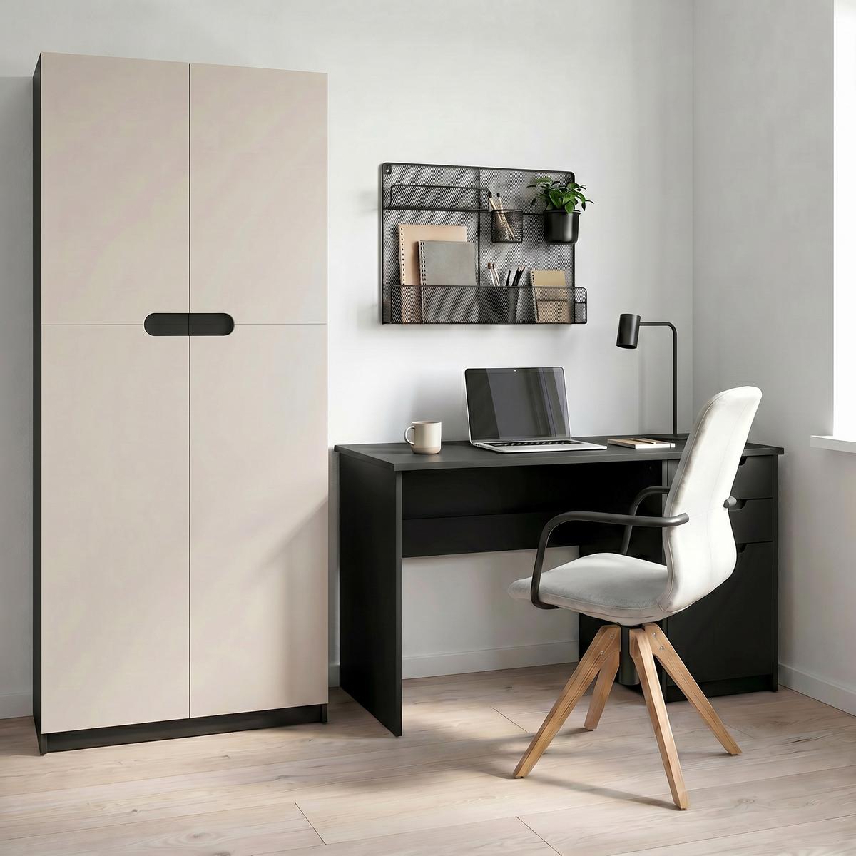 BÜROSCHRANK Logan Fronten in Cashmere - Kaschmir, Holzwerkstoff (82/184/37cm) - Vladon