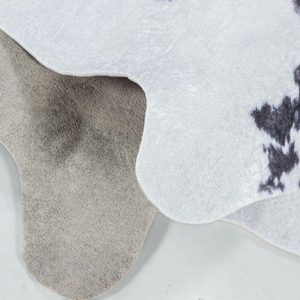 TEPPICH Flachgewebe GASTEIN in Braun, in Rindsleder-Optik, aus Polyester, 100 x 135 cm - Braun, Textil (100/135cm) - KADIMA DESIGN
