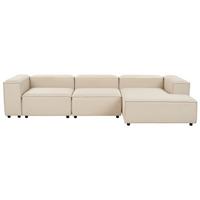 ECKSOFA Modul 4-Sitzer linksseitig Beige Stoff Ardal - Beige/Schwarz, Textil (326/180cm) - Beliani