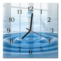 WANDUHR aus Glas 30x30 cm - Wasser - Blau, Glas (30/30/0.4cm) - TULUP