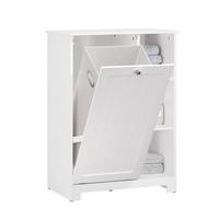 WÄSCHESCHRANK mit Wäschesack Weiß - Weiß, Holzwerkstoff (60/86/37cm) - SoBuy