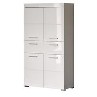 MIDISCHRANK weiß Hochglanz 73 x 132 cm, Badschrank in modernem Design - Weiß, Holzwerkstoff/Kunststoff (73/132/31cm) - Top.Furn