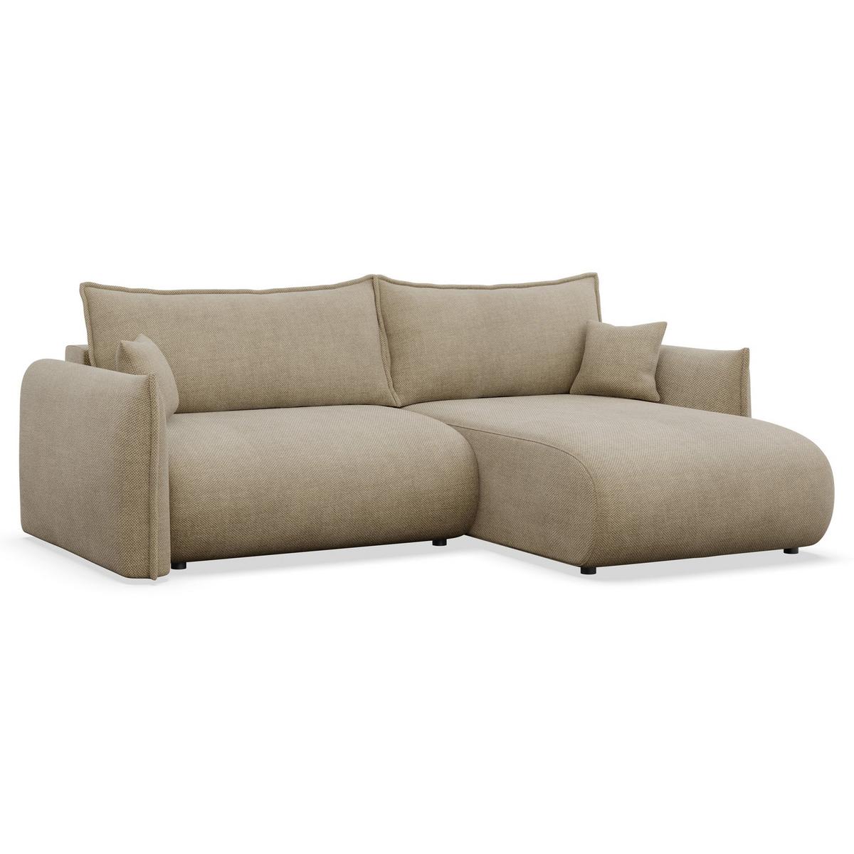 ECKSOFA Cushi Beige-Chenille - Beige/Schwarz, Kunststoff/Textil (183/252cm) - Selsey