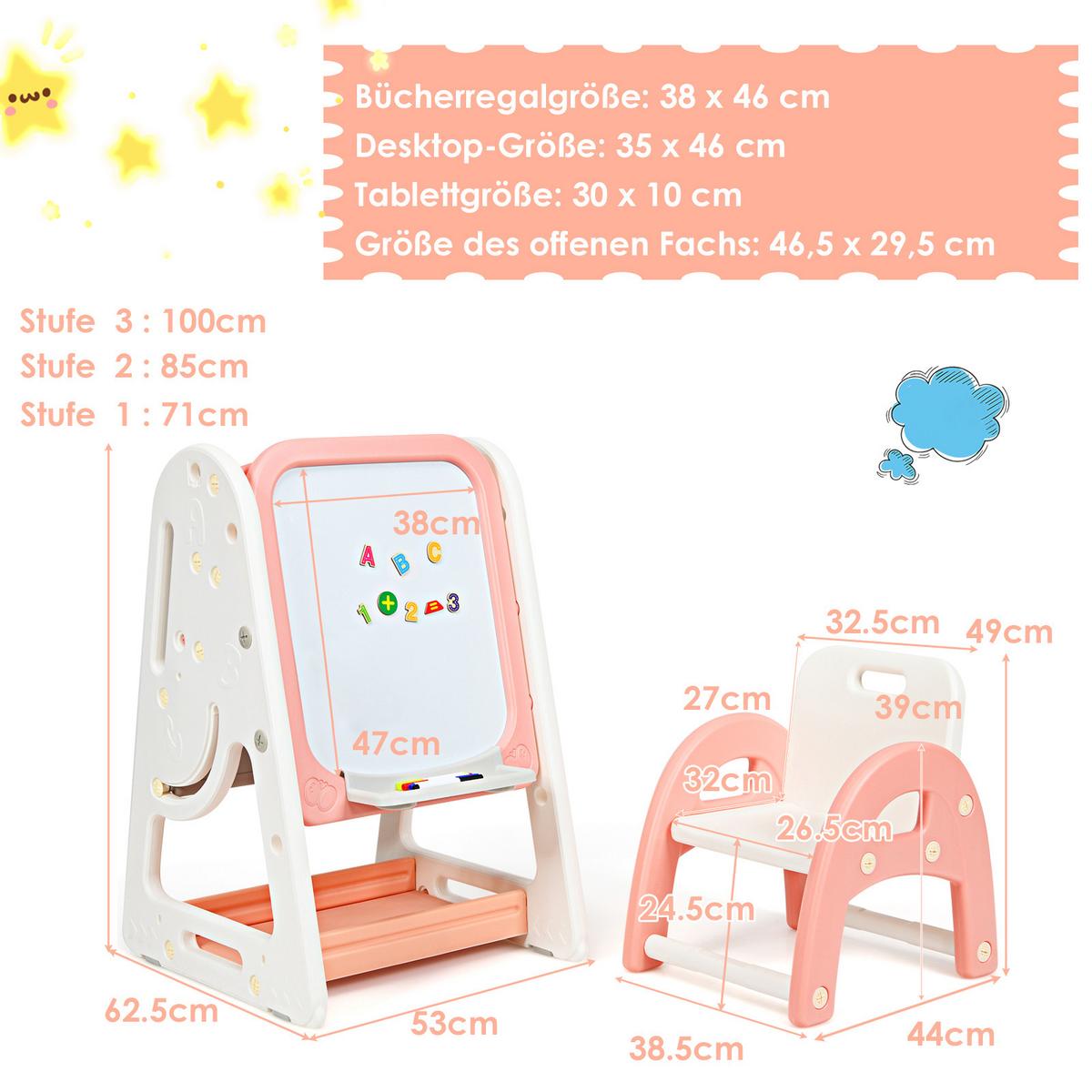 KINDERSTAFFELEI Orange - Orange, Kunststoff (62.5/100/53cm) - COSTWAY