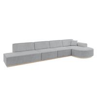 ECKSOFA Ottomane Rechts ARRIO-L3 - 413x171x83 cm Grau - Grau, Holzwerkstoff/Textil (413/171cm) - ALTDECOR