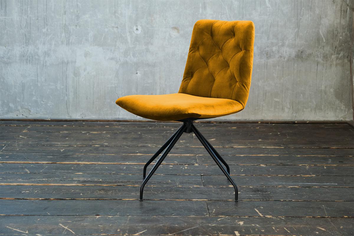 DREHSTUHL NEW CHARME Gelb Velvet (1er-Set) - Currygelb/Gelb, Textil (52/87/66cm) - KAWOLA