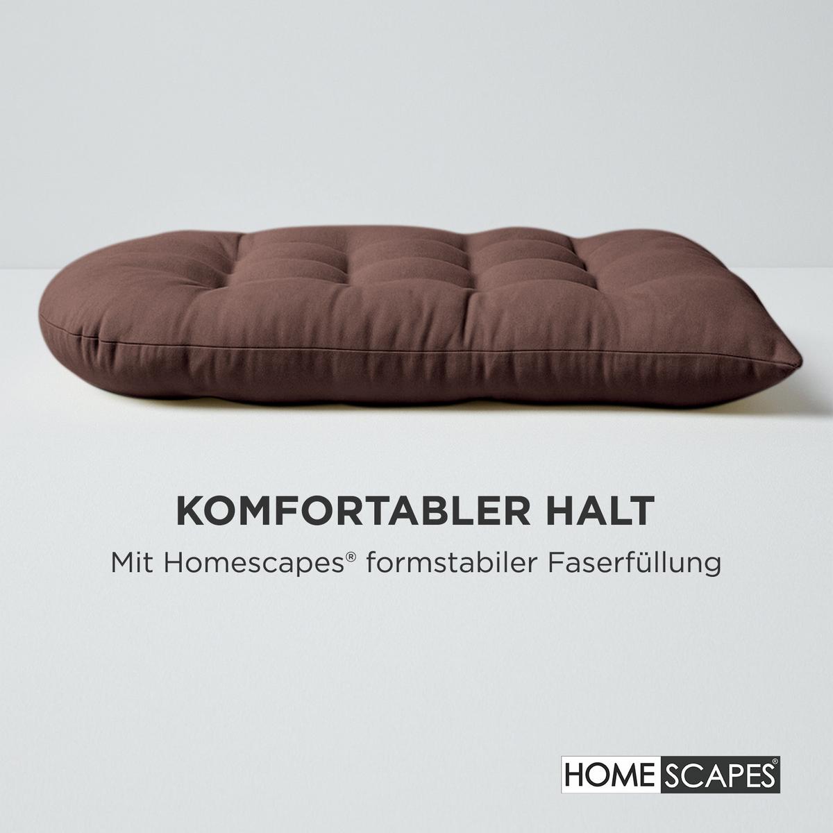 HÄNGESESSEL-KISSEN braun – halbrund, 80/120 cm - Braun, Textil (80/12/120cm) - Homescapes