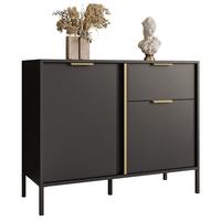 KOMMODE LARETTO 103 cm 2D1S anthrazit - Schwarz, Holzwerkstoff (103/81.4/40cm) - Lookway