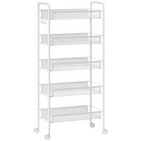 SERVIERWAGEN Stahl Weiß - Weiß, Metall (26.5/106/45cm) - HOMCOM