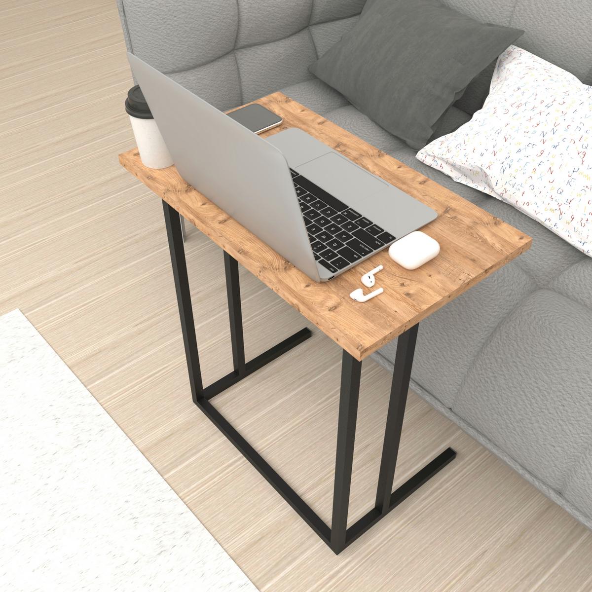 LAPTOPTISCH Högsby - Eichefarben, Holzwerkstoff (36/60/66cm) - [en.casa]