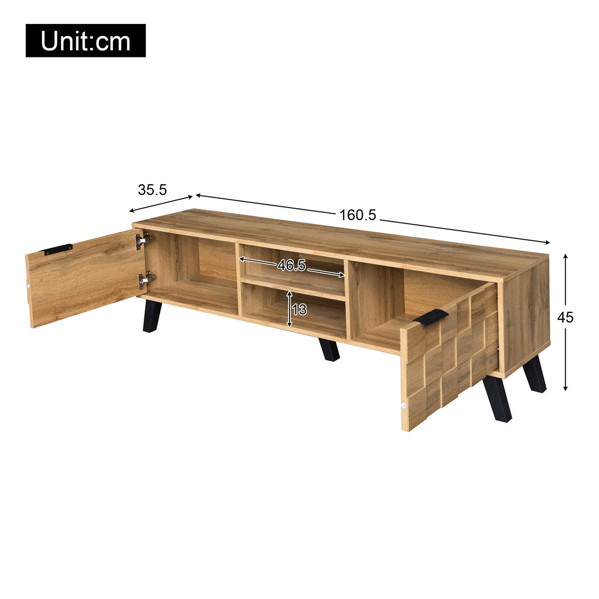 TV-SCHRANK Braun 160/35/45 cm - Weiß, Holzwerkstoff (36/45/161cm) - Urban Meuble