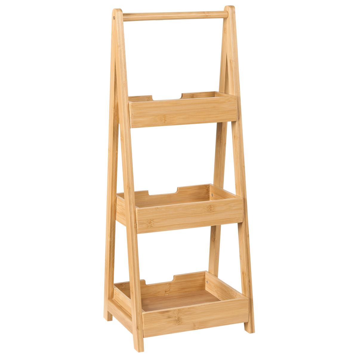 REGAL Bambus Hellbraun Alerce - Braun, Holz (30/78/25cm) - Beliani