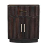 NACHTTISCH mit Samt-Mokka-Finish, 1 Schublade, 2 offene Ablagen, dunkelbraun - Dunkelbraun, Holz (50/60/40cm) - Artisan Furniture