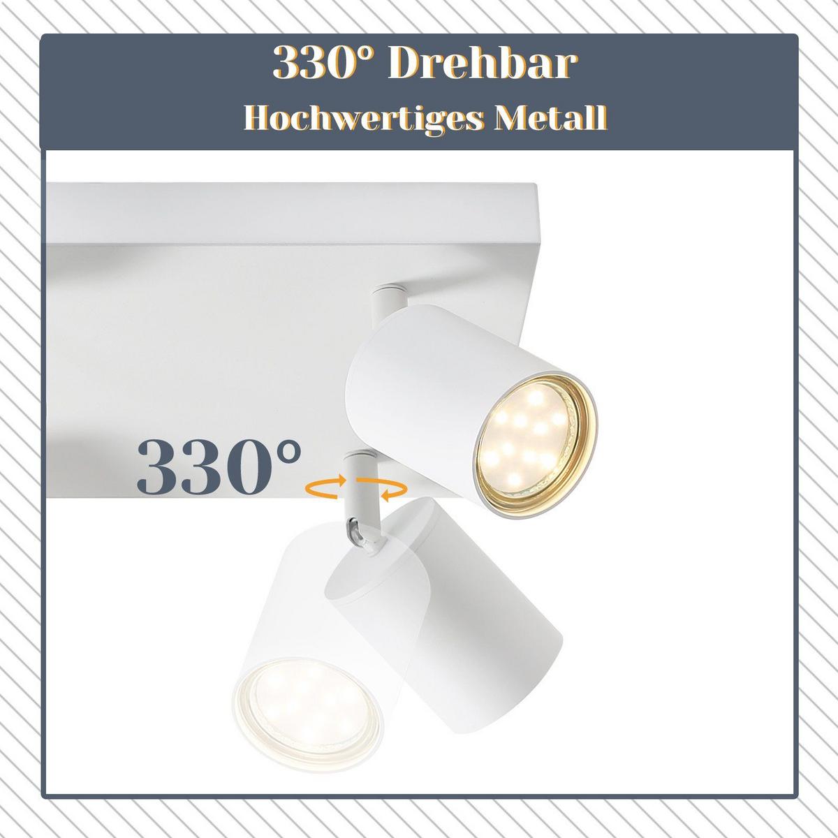 DECKENSTRAHLER Harold 4-flammig 25/25/14 cm - Weiß, Metall (25/25/14cm) - Nettlife