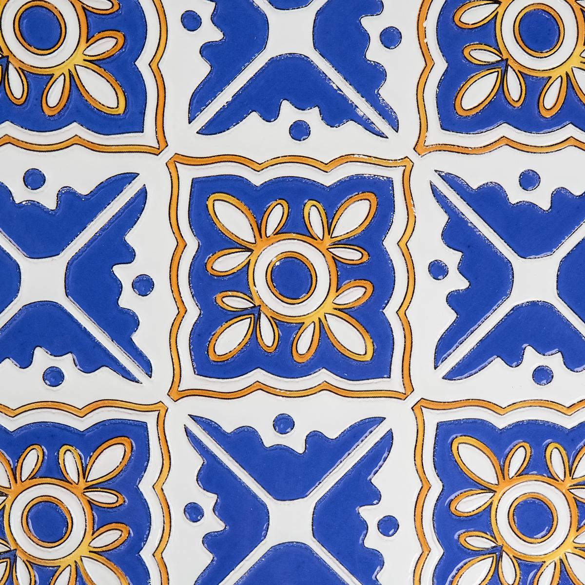 BISTROTISCH 60/60 cm Metall Weiß/Blau Siponto - Blau/Schwarz, Metall (60/60/71cm) - Beliani