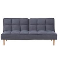 3-SITZER-SCHLAFSOFA dunkelgrau Siljan - Hellbraun/Grau, Textil (177/80/80cm) - Beliani