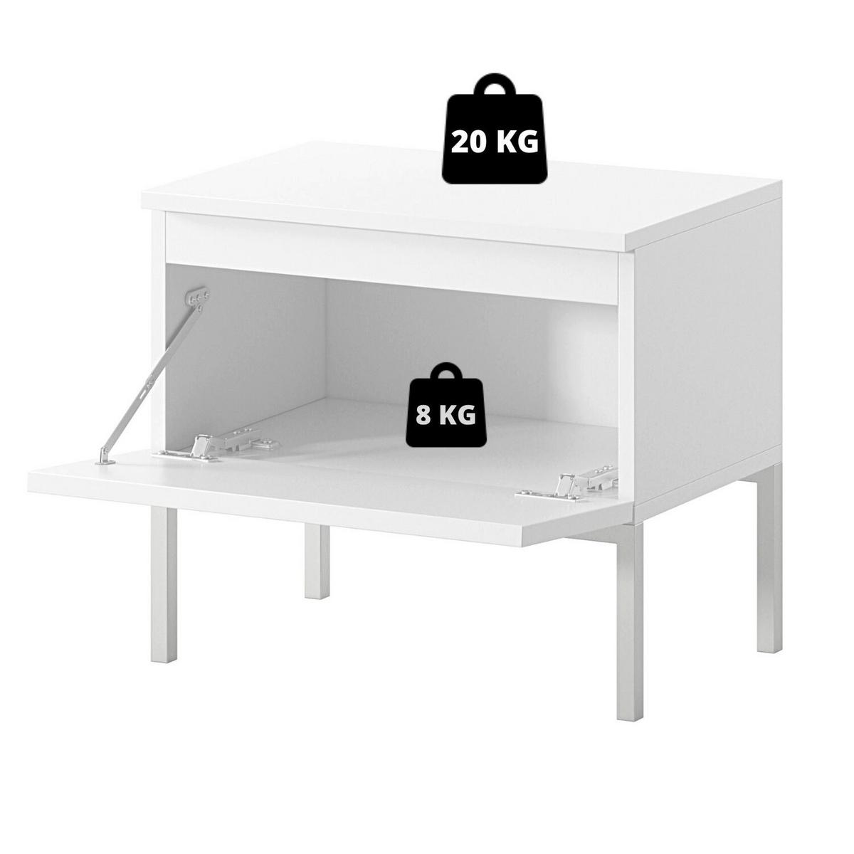 NACHTSCHRANK Bemmi Schwarz mit schwarzen Beinen - Schwarz, Holzwerkstoff/Metall (49/43/32cm) - Selsey