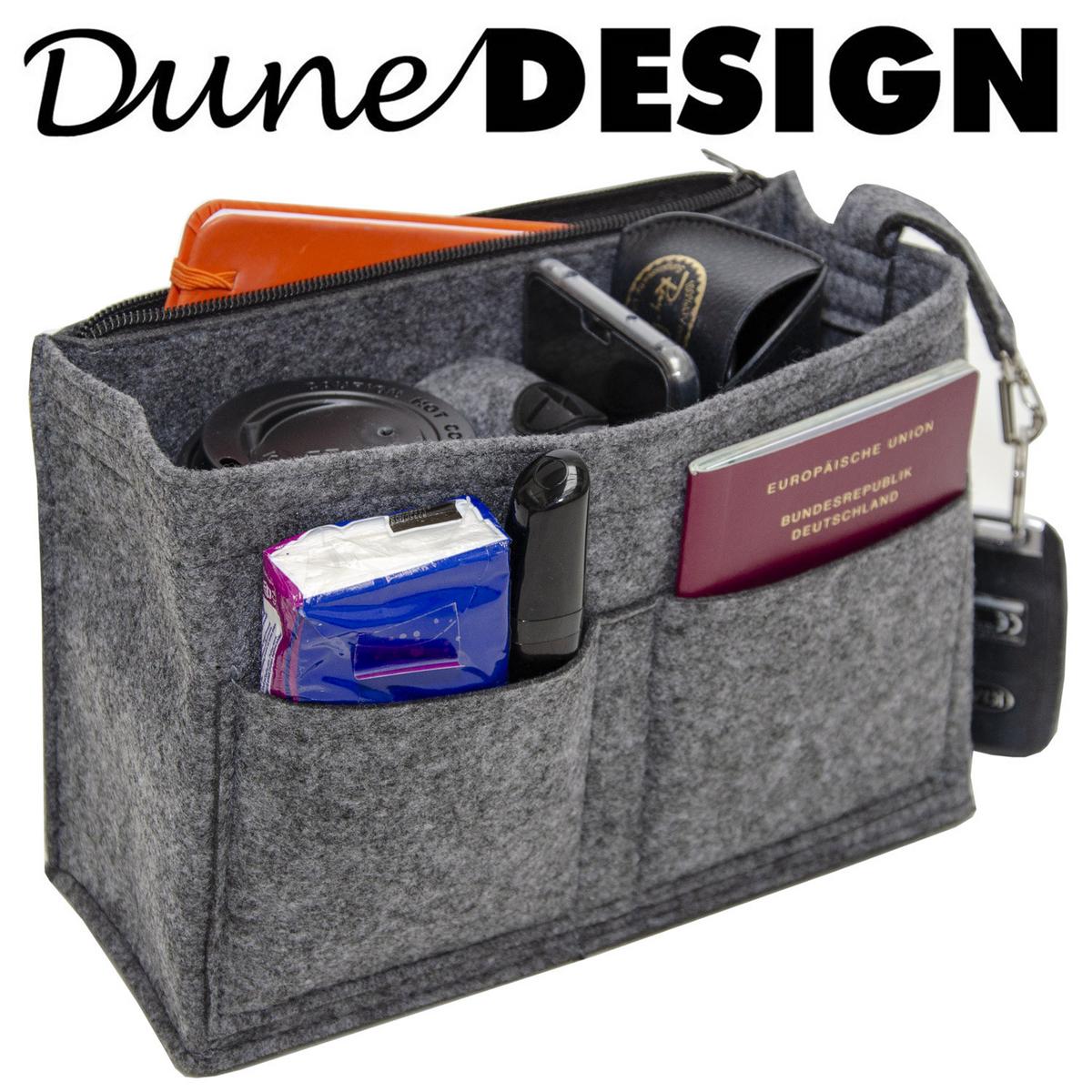 TASCHENORGANIZER S, Filz, 23x10x16cm, Grau - Grau, Kunststoff (23/10/16cm) - Dunedesign