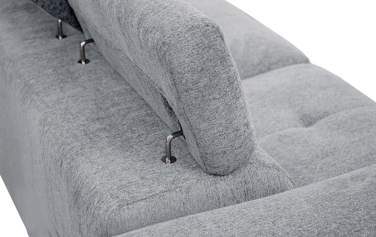 SOFA CALVERA 3-Sitzer, hellgrau - Hellgrau/Schwarz, Holzwerkstoff/Textil (204/79/106cm) - Wozimo