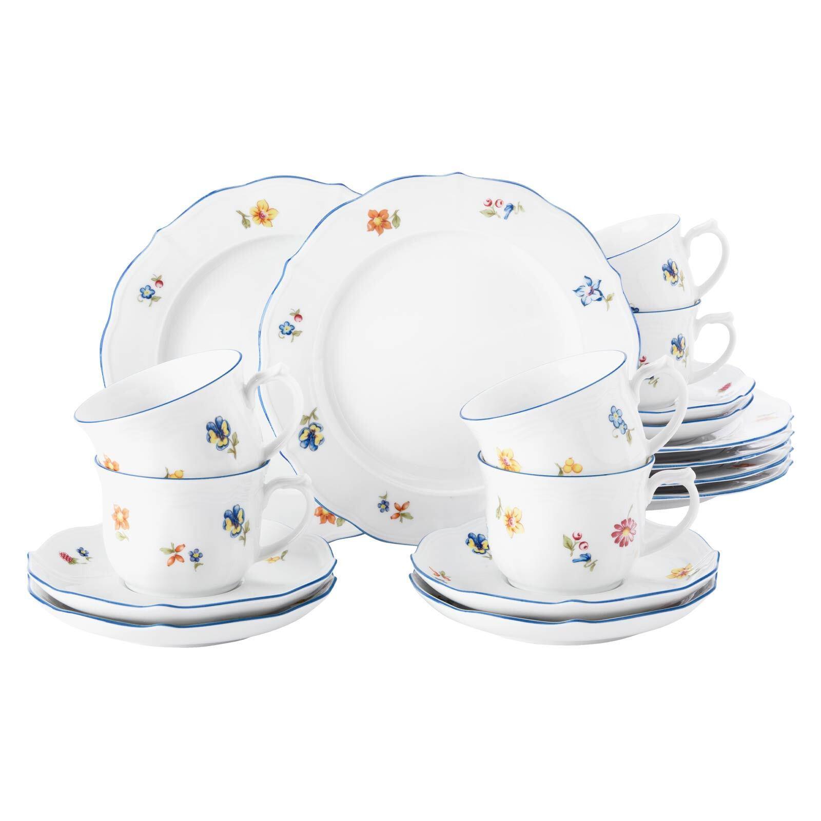 KAFFEESERVICE Sonate Nostalgie bunt 18-tlg. - Multicolor, Keramik (24/18.1/43cm) - Seltmann Weiden