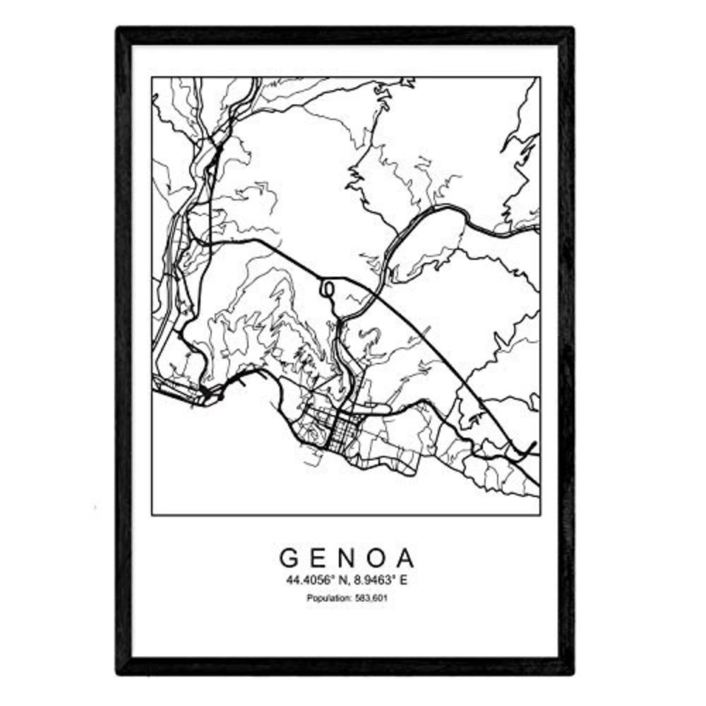 POSTER Genoa City Skandinavischer Stil A3 Rahmenlos - Klar, Papier (29.7/5/42cm) - Nacnic