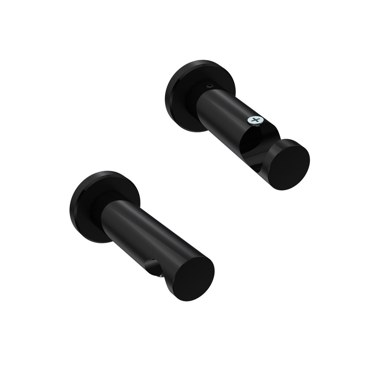 GARDINENSTANGE Platon Santo 420 cm (geteilt in 3 x 140 cm), 1-läufig (ohne Ringe), 20 mm Ø Schwarz - Schwarz, Metall (420cm) - INTERDECO